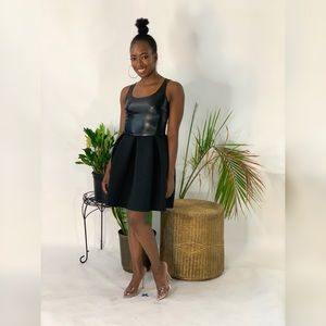 Leather mini dress